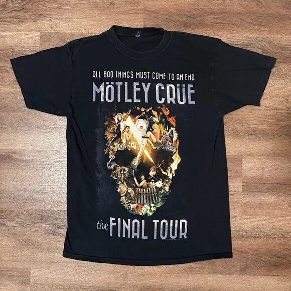 Mötley Crüe The Final Tour Short Sleeve Medium Black Cotton Graphic Band T Shirt - Picture 1 of 6